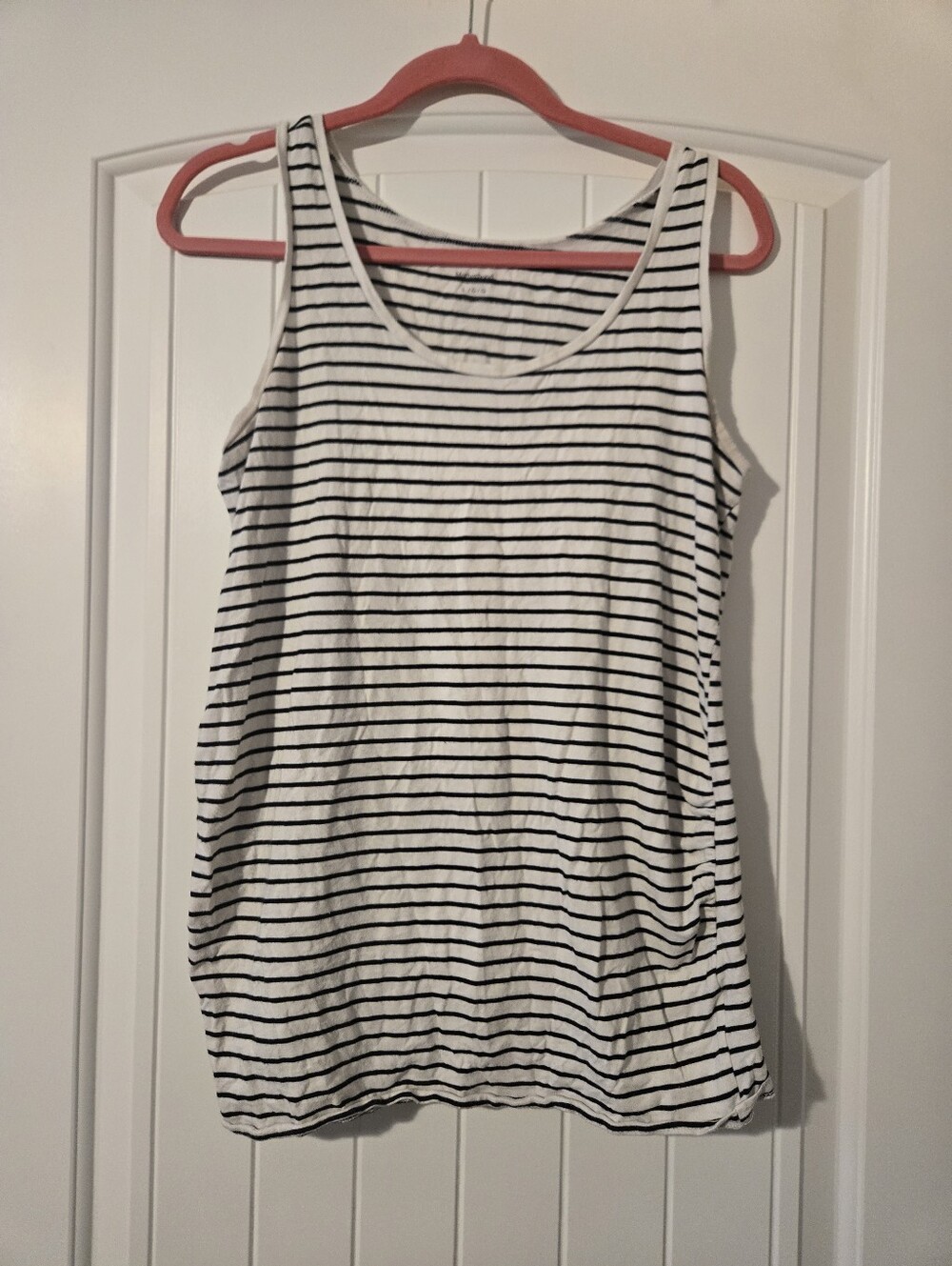 Motherhood Black & White Striped Maternity Tank